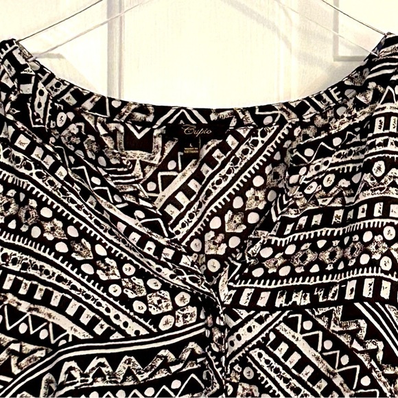CUPIO Tunic Blouse High/low Sleeveless Button up front Pull over Large - Picture 3 of 9